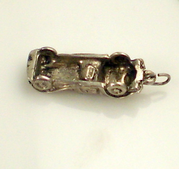 Vintage Sterling Silver Right Hand Drive Convertible Open Roadster Car Charm