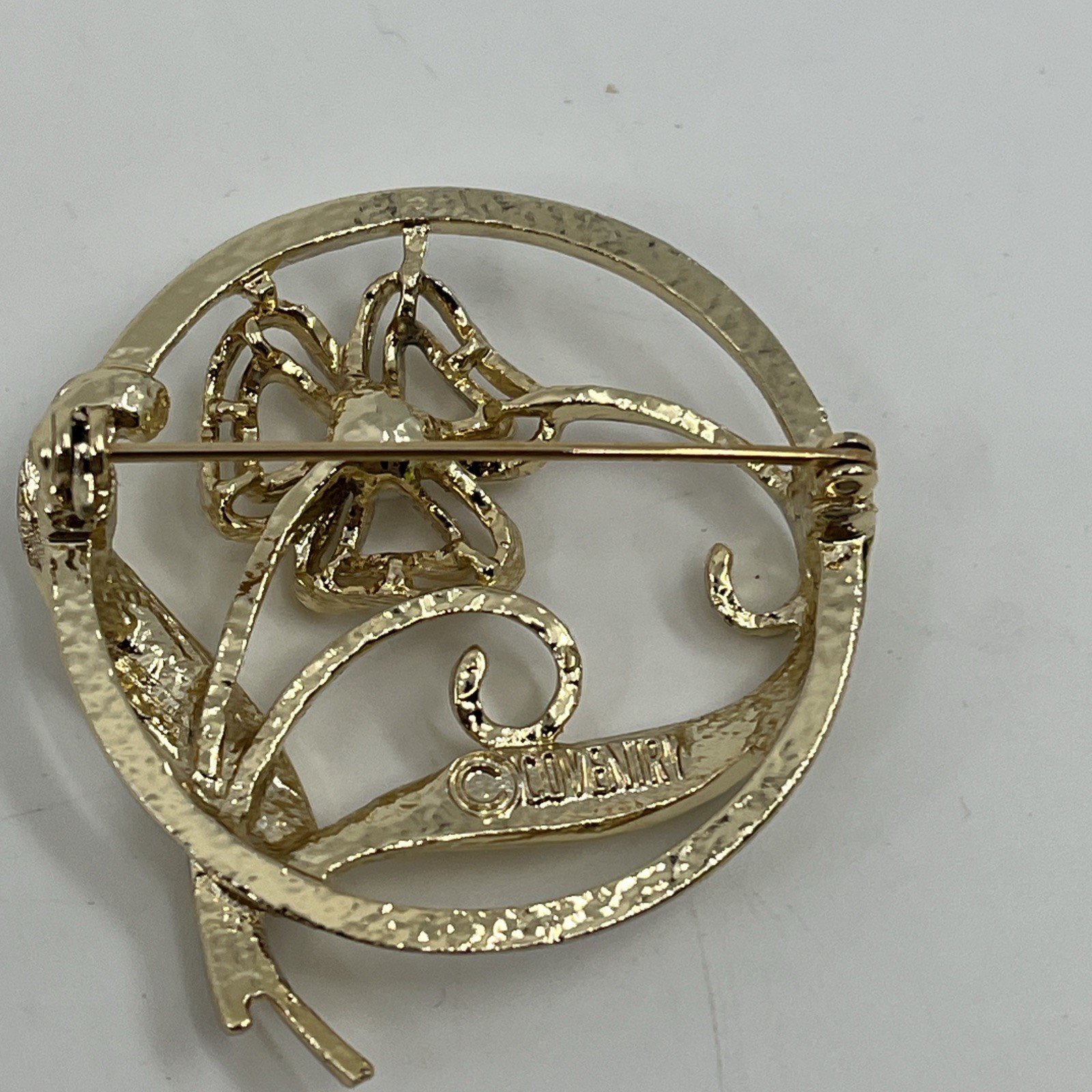 Vintage 1960s Sarah Coventry Brooch American Beauty Flower Gold Tone Pin 1.5”