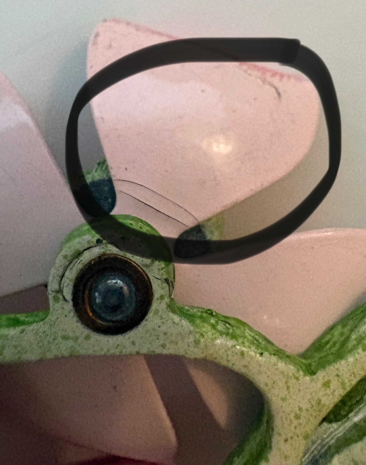 Vintage Pink and Green Enamel Dogwood Flower Brooch