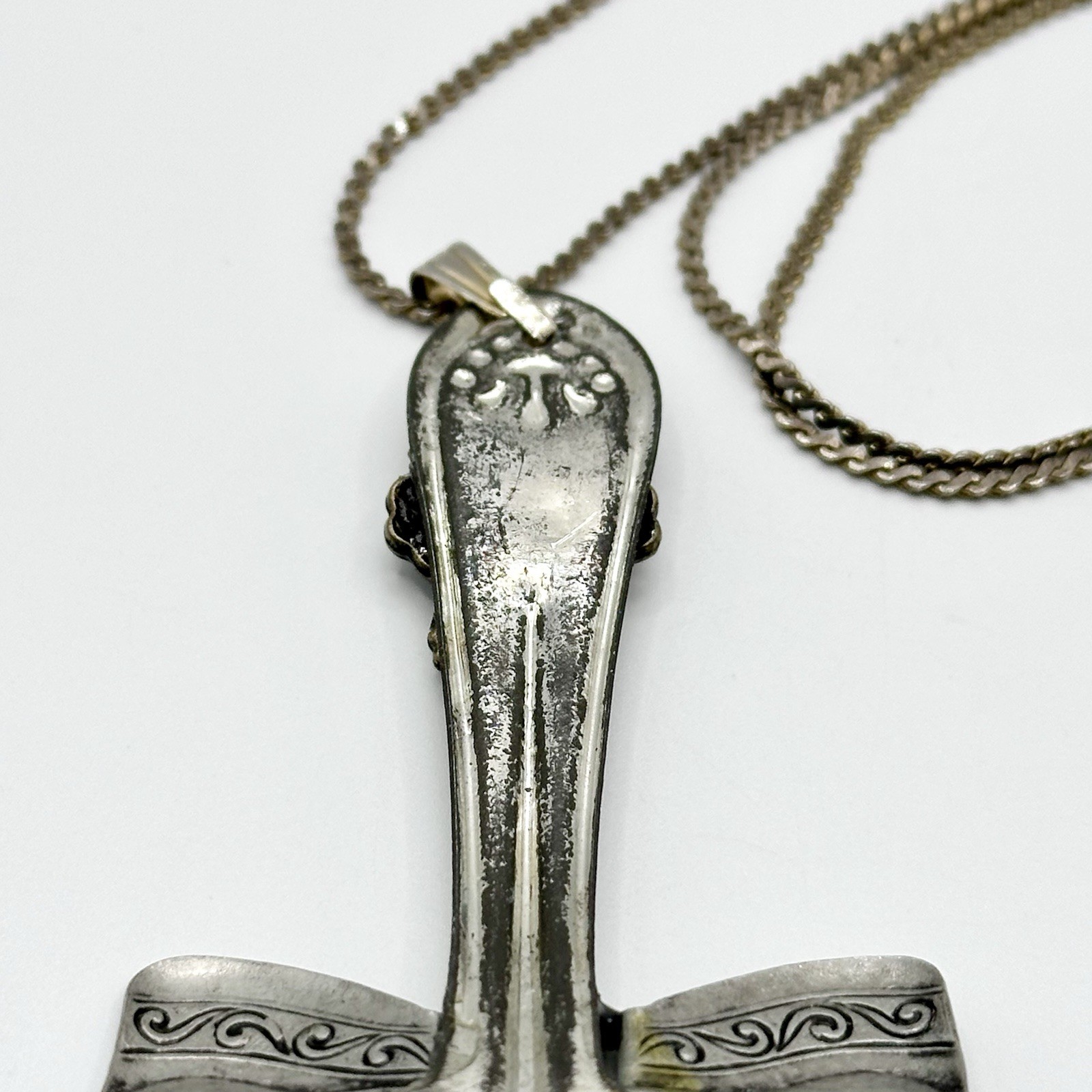 Artisan Vintage Spoon Pendant Necklace Decorative Southwestern Nature 24”