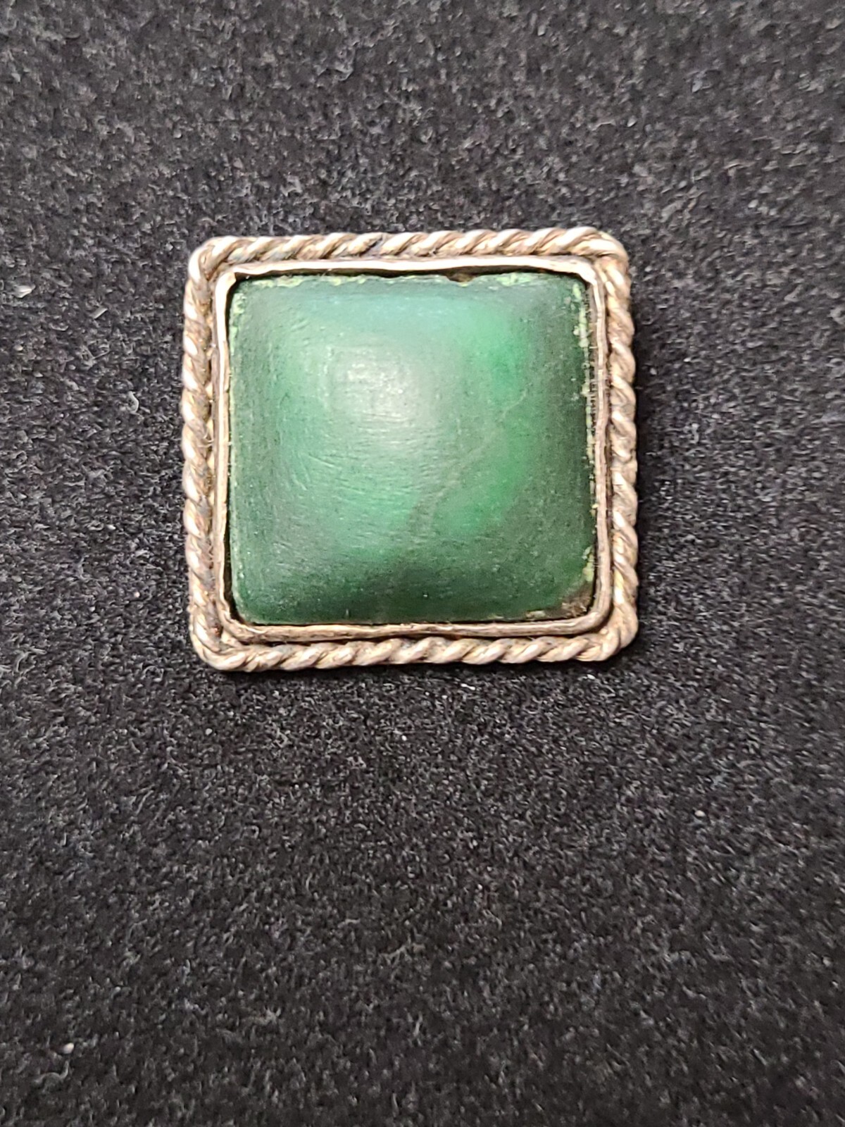 Old Brooch About 1″ Square , Looks To Be Stamped Sterling Spelled Out