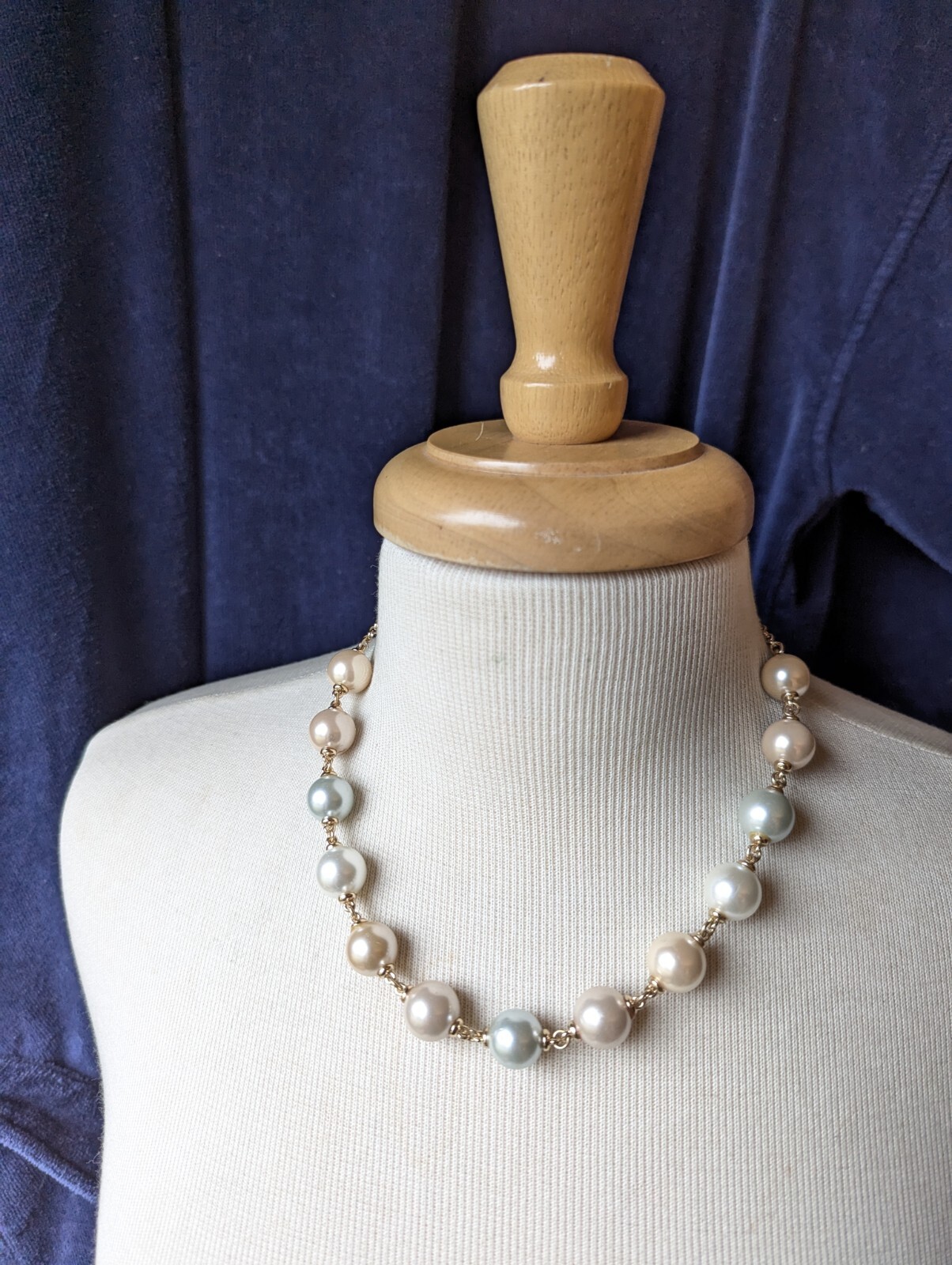 Classic MONET Chunky Multi Color Faux Pastel Pearl Choker 16″ Necklace