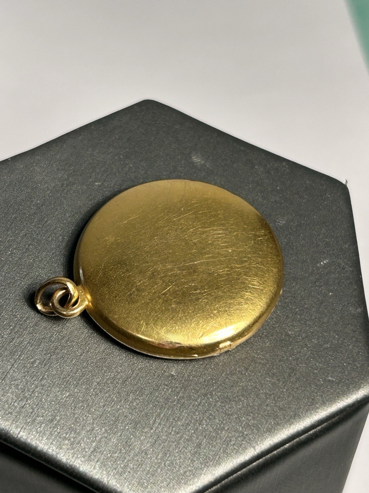 Vintage Art Nouveau Gold Filled Lady Portrait Round Locket Pendant