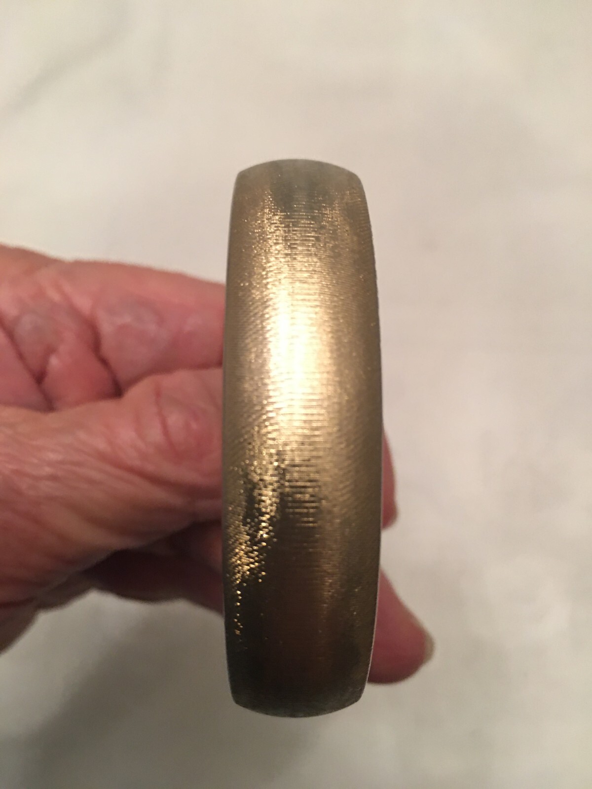 Vtg. Monet Brushed Gold Tone Heavy Bangle Bracelet Approximately 1/2 Inch Wide