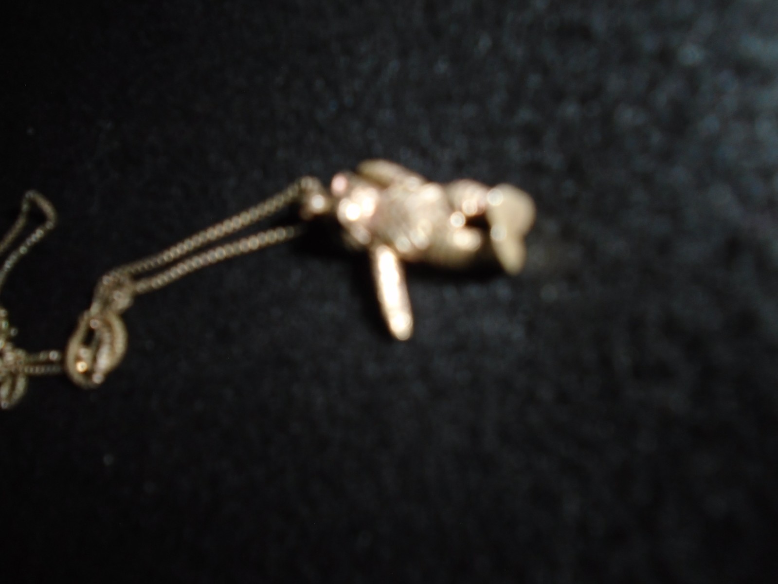 TEDDY BEAR STERLING SILVER NECKLACE ARTICULATED MOVEABLE LEGS ARMS VTG FREE SHIP