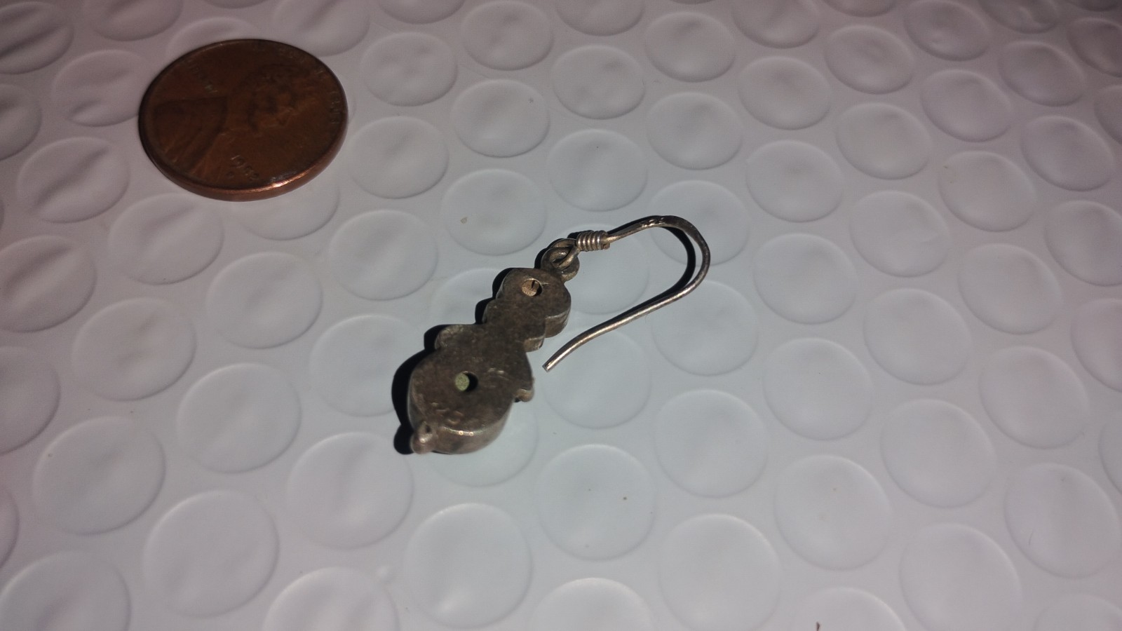 1 Vintage Silver Turquoise Earring. Metal Detecting Find. Perfect For A Pendant