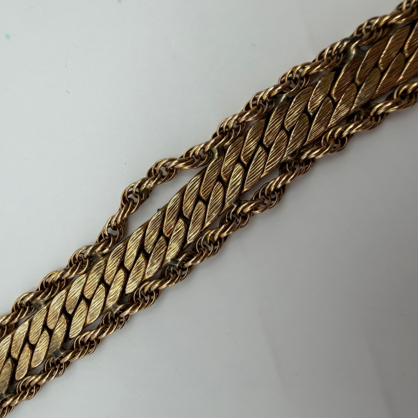 Vintage Winard 12K Gold Filled Mesh Rope Bracelet 22g AS IS / FLAW