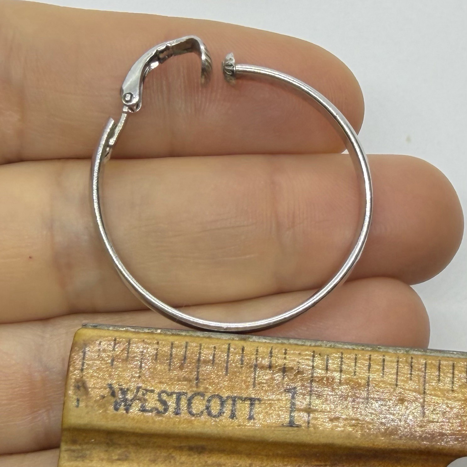 Vtg Large Classic Silvertone Hoop Earrings Clip Full Round Flat Drop Dangle Bold
