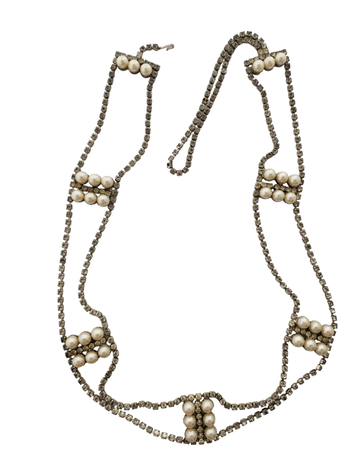 Juliana DeLizza & Elster Vintage Rhinestone Chain and Pearl Belt