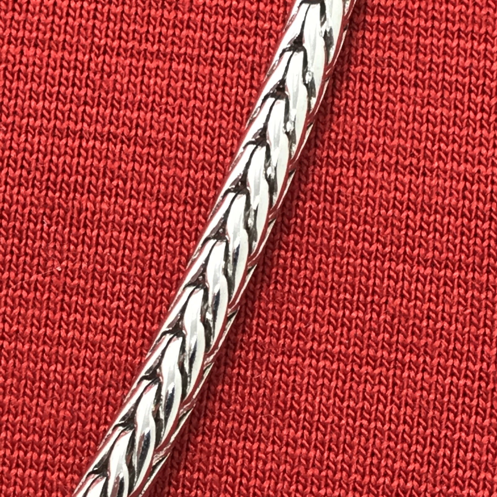 Vintage 3 mm Silver tone 20″ Spiga / Wheat Chain Necklace