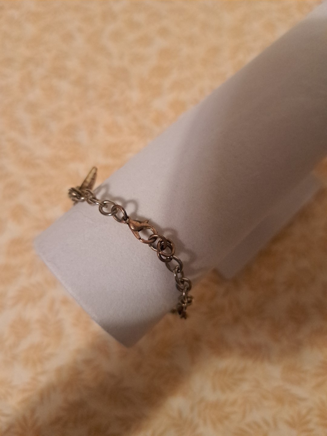 Gold Plated Vintage Charm 7.25 In. Bracelet Includes 5 Charms