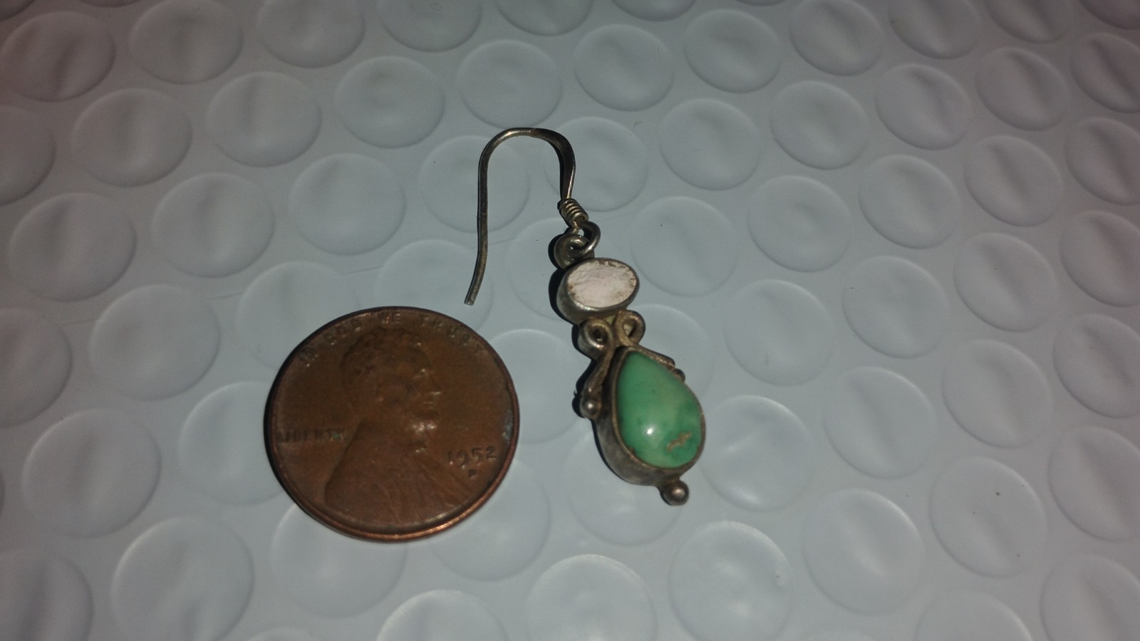 1 Vintage Silver Turquoise Earring. Metal Detecting Find. Perfect For A Pendant
