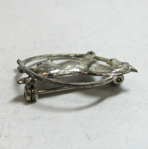 Vintage BEAU Sterling Silver Running Horse Brooch Pin