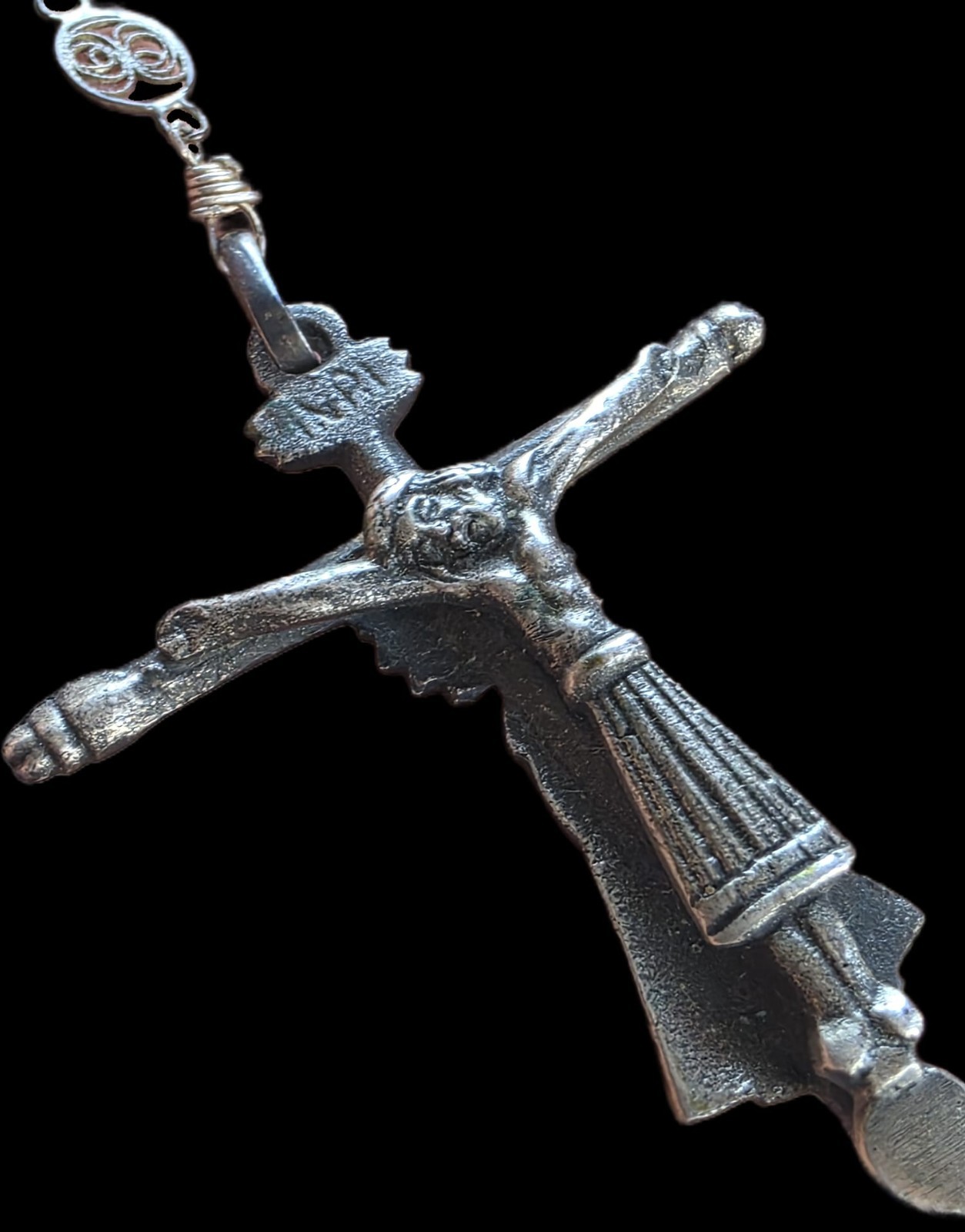Fine Antique 18Th Century Silver Double Sided Virgin Mary Jesus Pendant C 1700