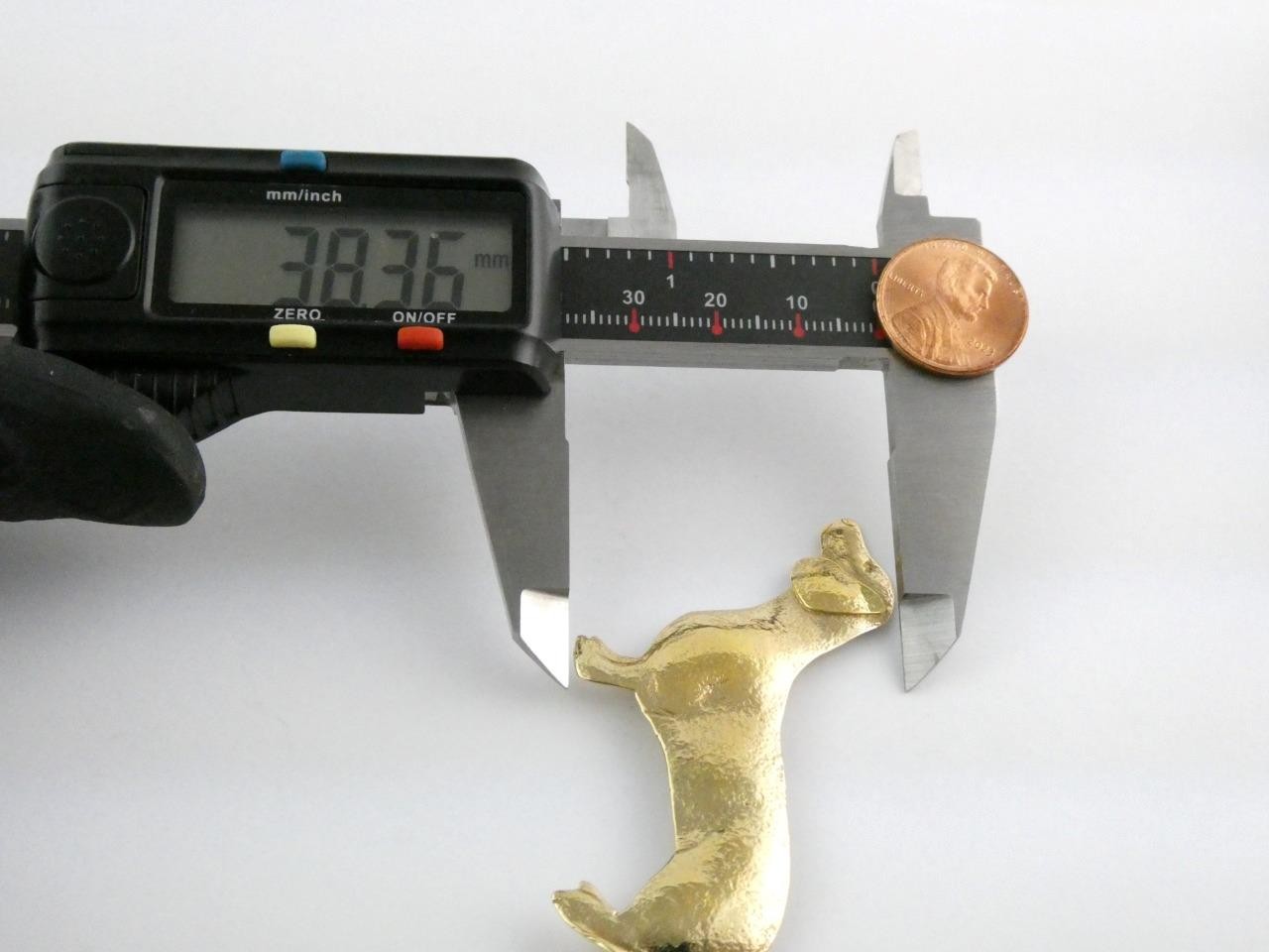 Courtney Peterson Gold Plated Metal Dachshund Dog Pin Brooch 2 3/8 Inches