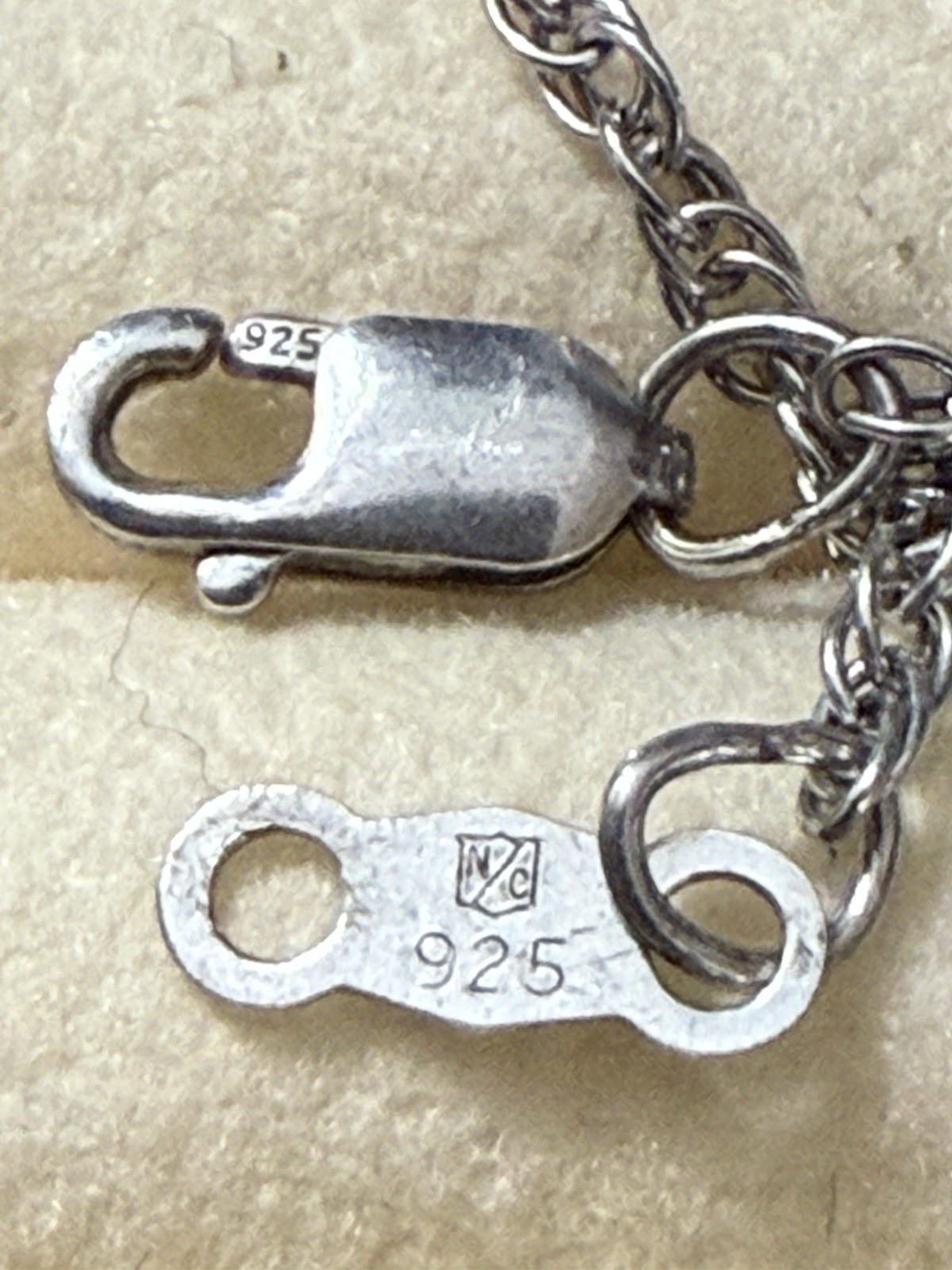ESTATE Vintage 925 Silver & 5 Accent Diamond Cross Pendant on 925 Chain Necklace