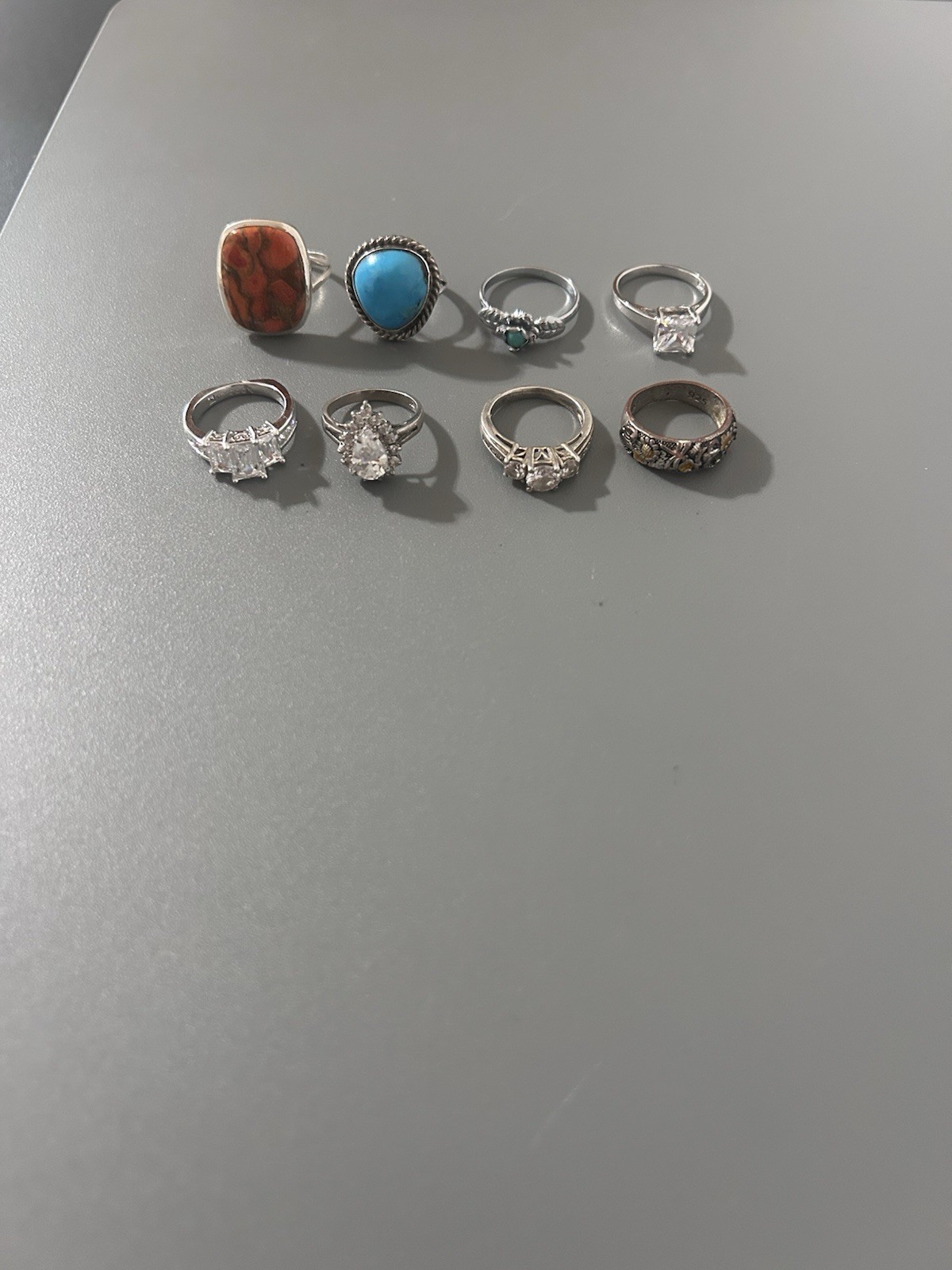 925 Sterling Silver and 18k Gold Vintage Ring Lot