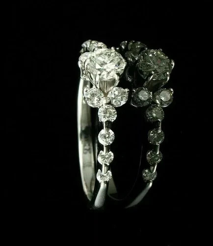 Art Deco Style Round Cut Lab Created Diamond 925 Silver Women’s Anniversary Ring