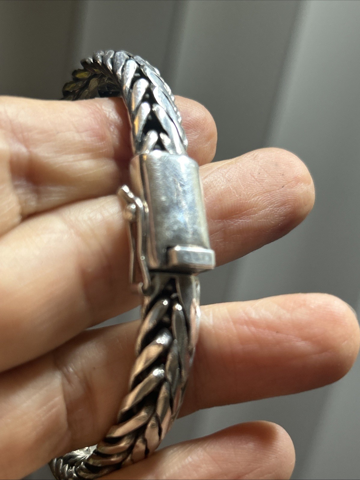 41. Vintage 925 Sterling Wheat Link Chain Bracelet 8″, but fit 7 1/8″ , 54.2g