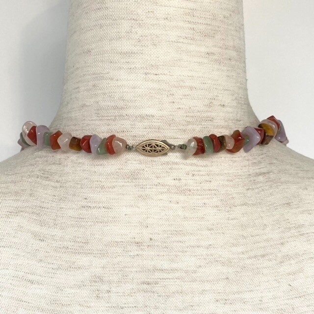 VTG Multi Gemstone Beaded 29″ Necklace 14K 1/20 Gold Filled Fish Hook Clasp