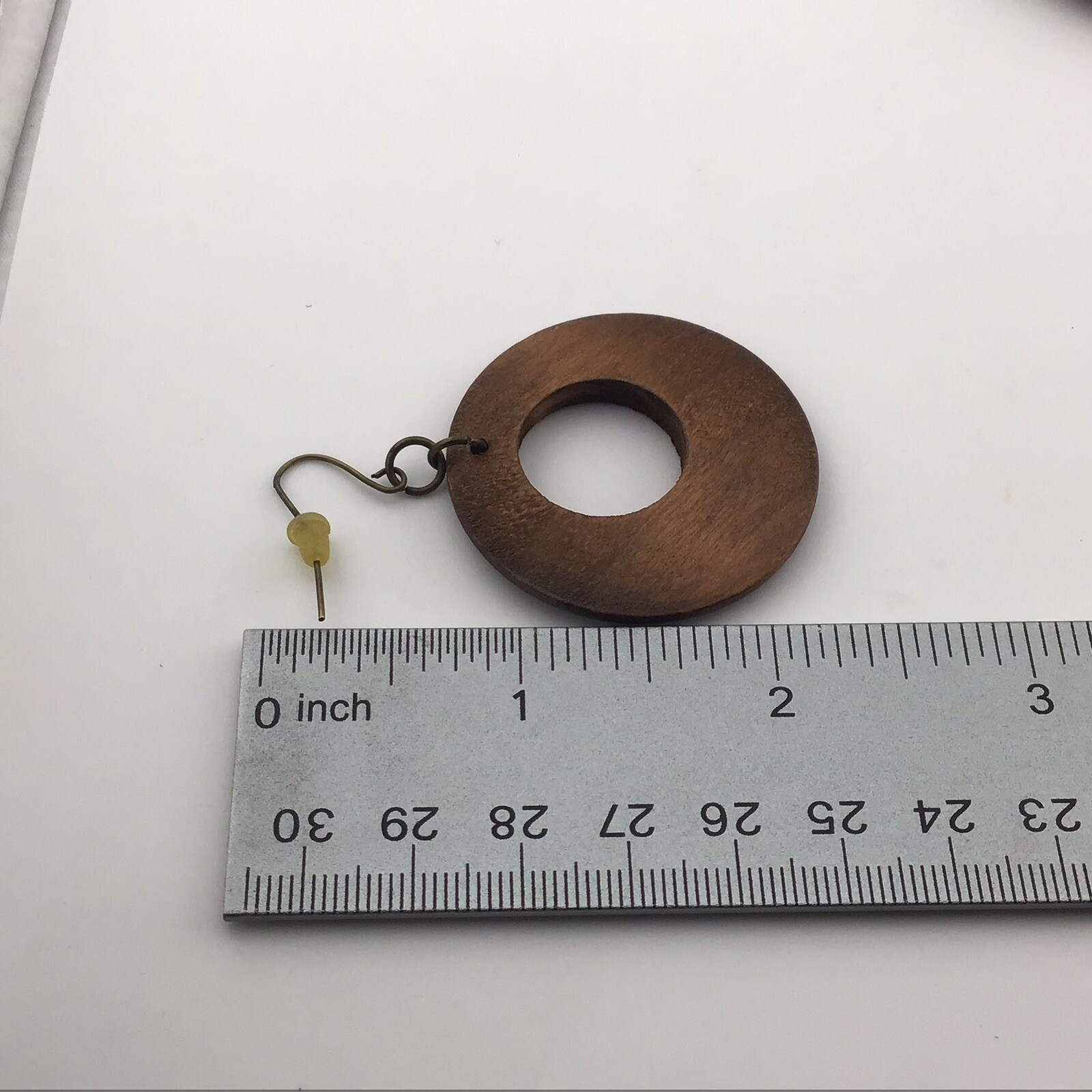 Vtg Wood 7” Bracelet 2”L Earrings Set Boho Granola Girl Nature Earthy Girl