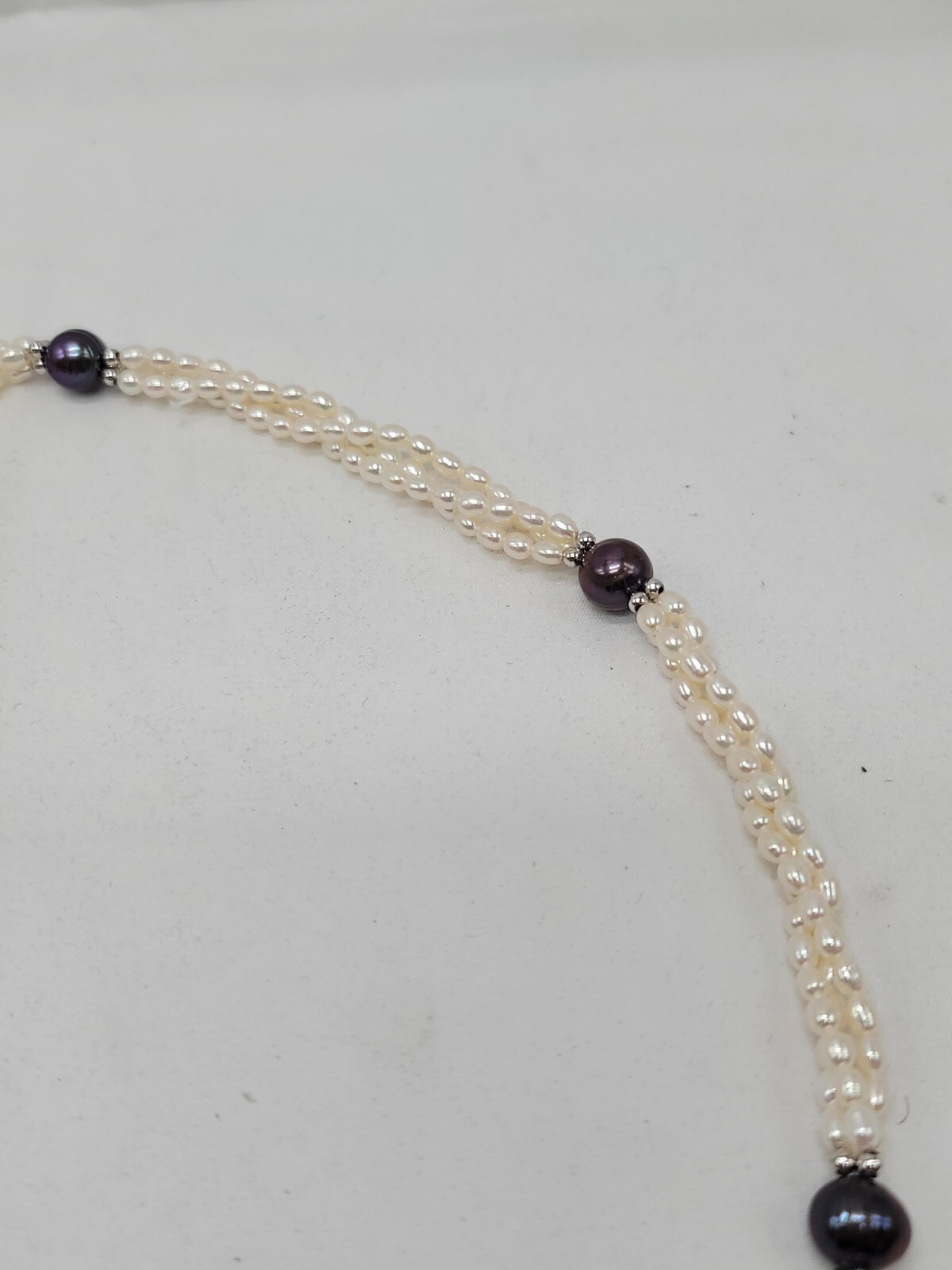 IPS Pearl 3 Strand Sterling Silver Necklace HSN Jewelry New In Box