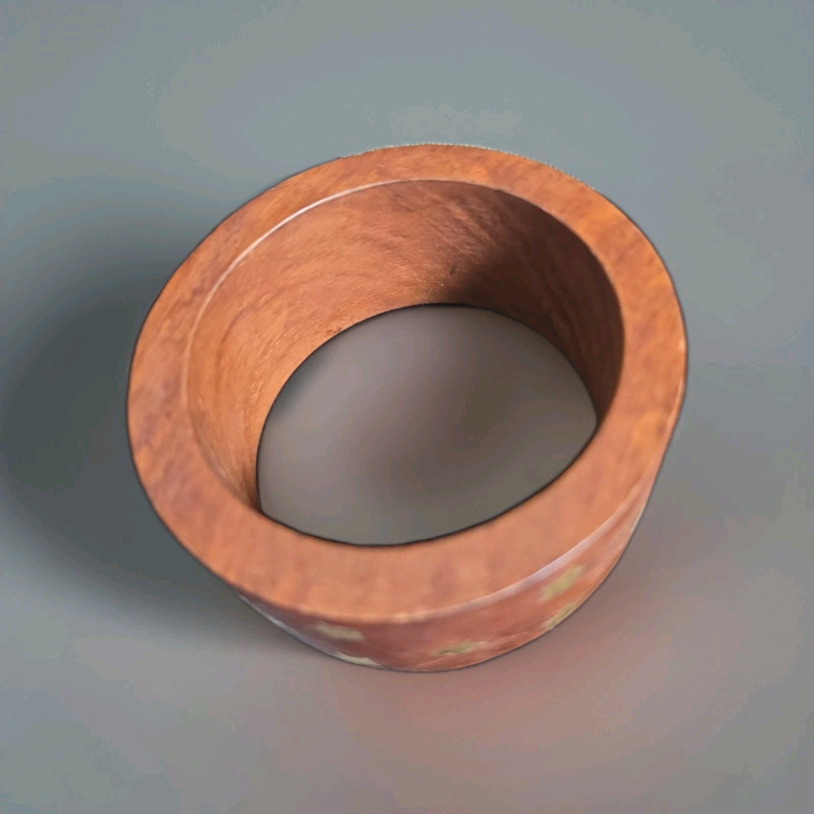 Statement Wood Bangle Bracelet With Brass Stars Inlayed 1⅜” Wide