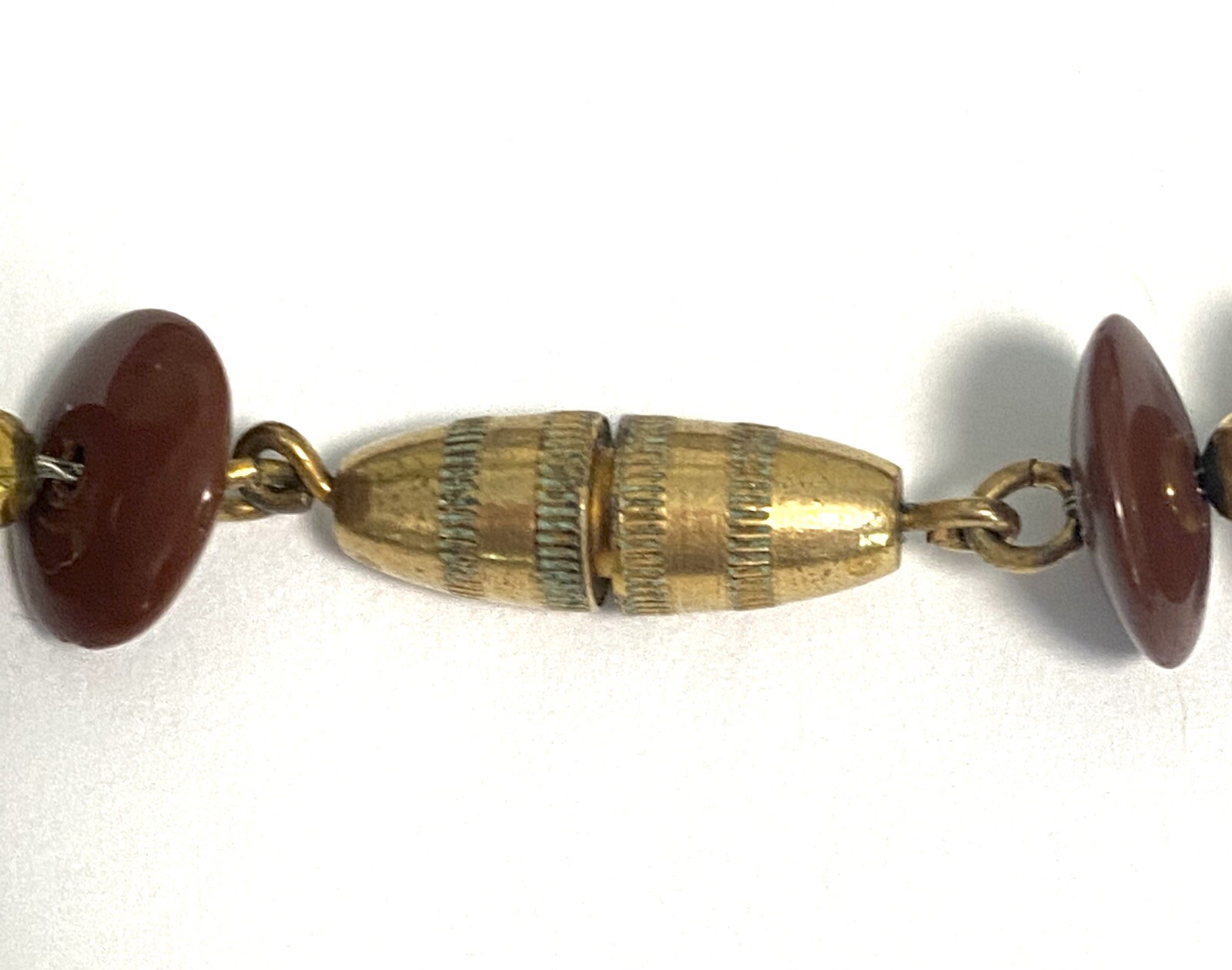 VTG CZECH Art Deco Gold Foiled Glass & Glass Spacers NECKLACE