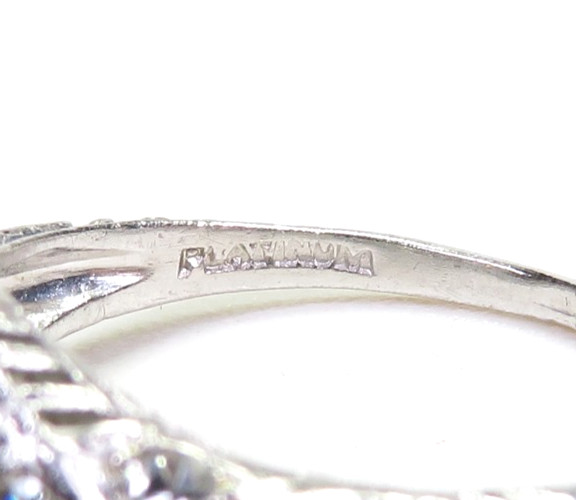 Antique Art Deco 1920’s Diamond Engagement Ring Plat Pall Ring Size 5.5 UK-K1/2