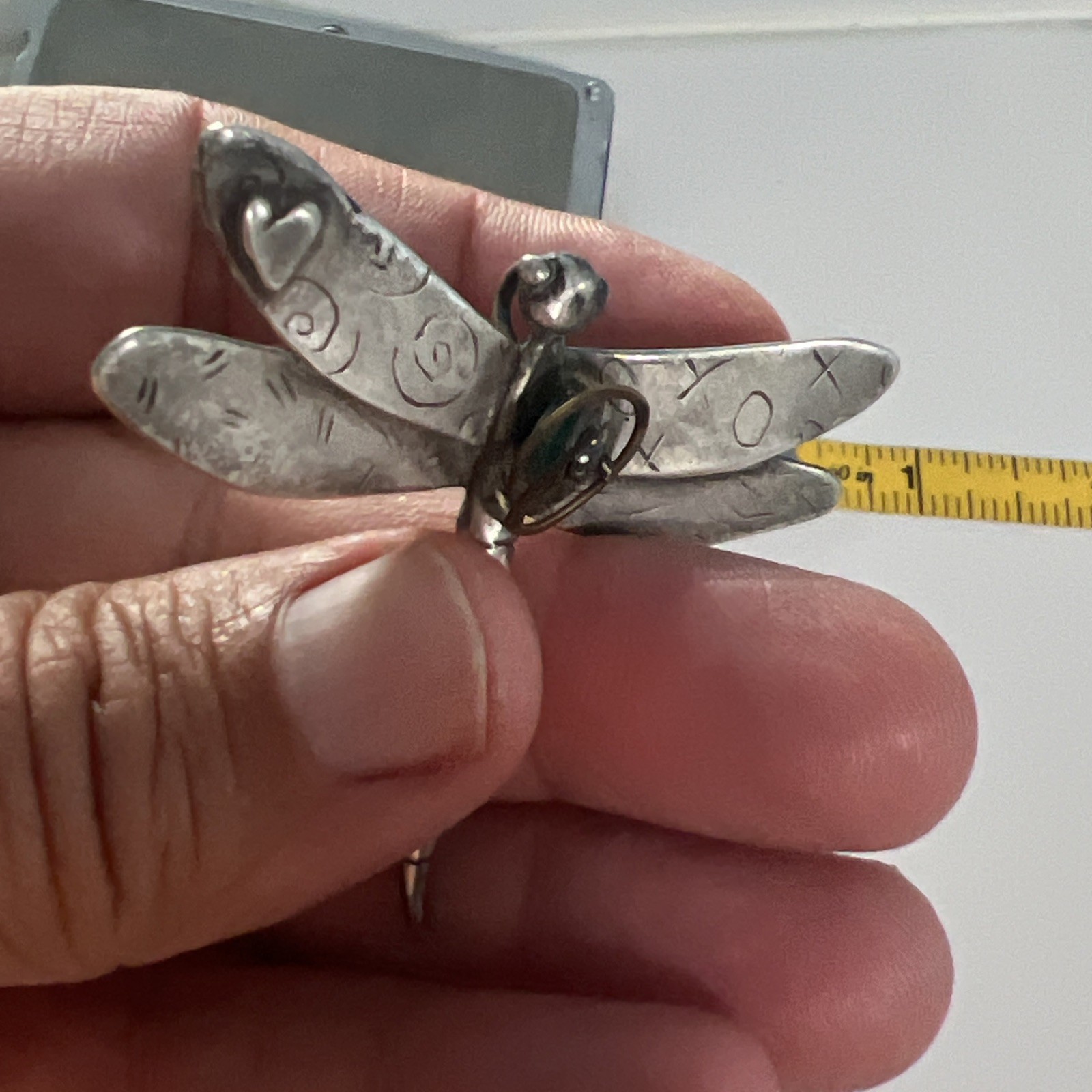Modernist A. Klein Sterling Silver Dragonfly Brooch / Pin Art