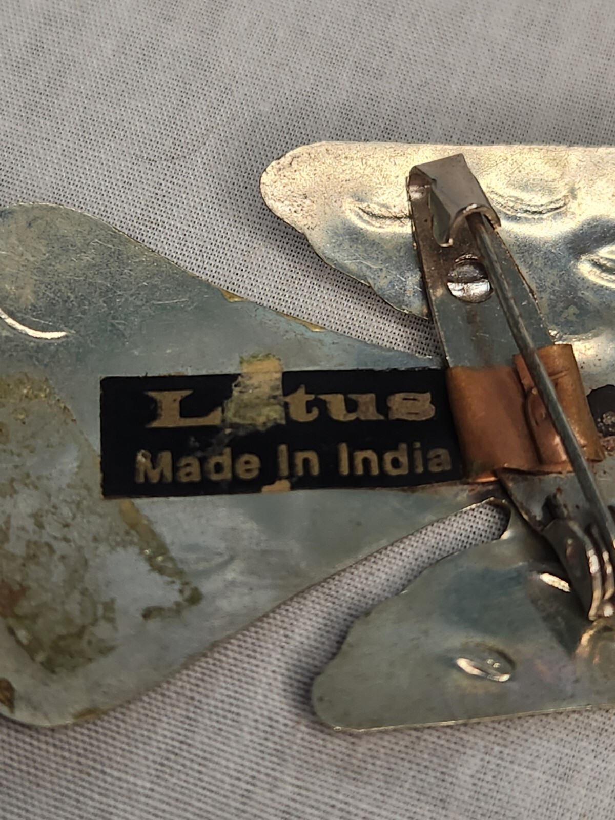 Vintage Rustic 2 Toned Angel Brooch Pin Pendant Made in India southwestern style