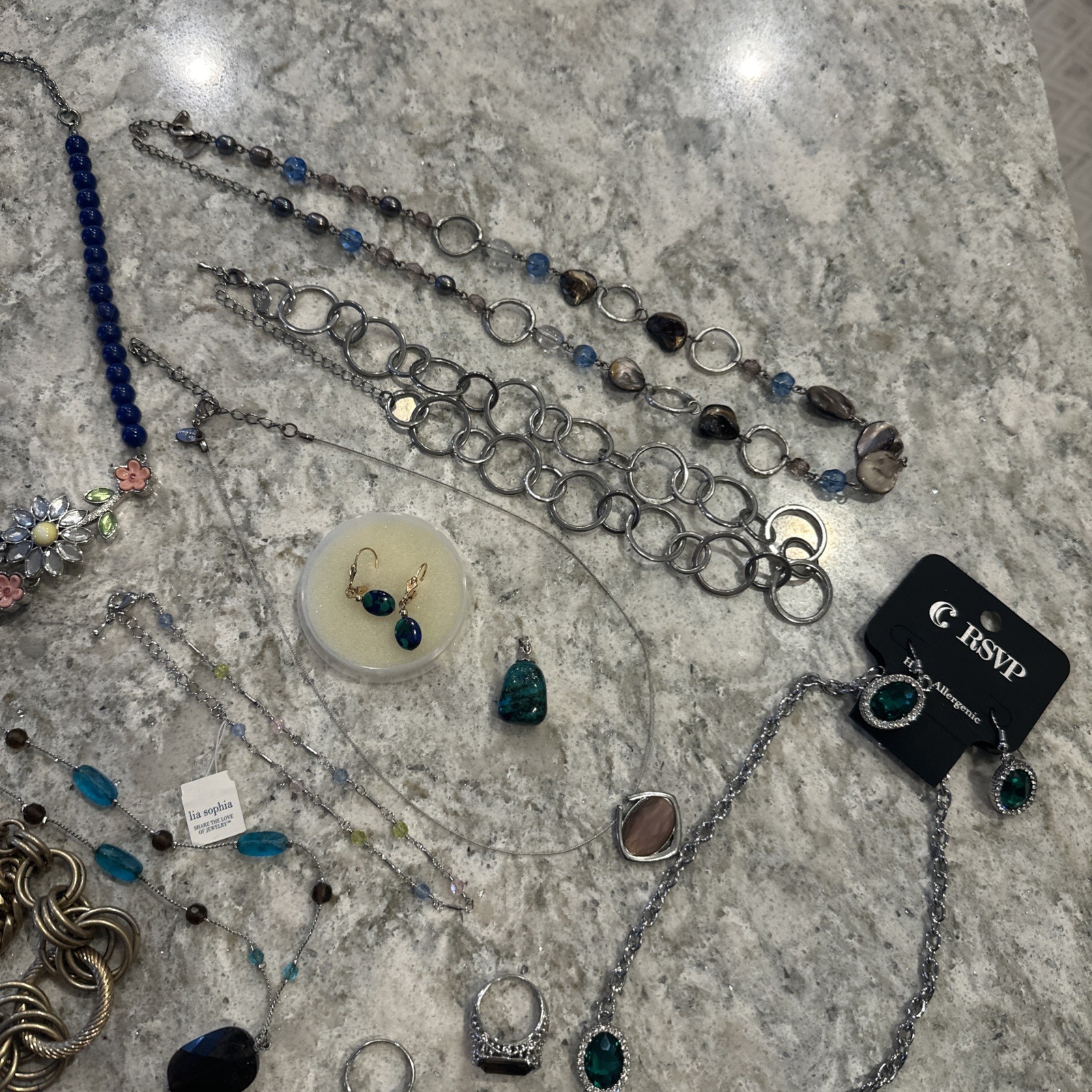 VTG TO NOW ESTATE JEWELRY LOT OF 40+ Pieces Lia Sophia Designer Gaudy Y2K