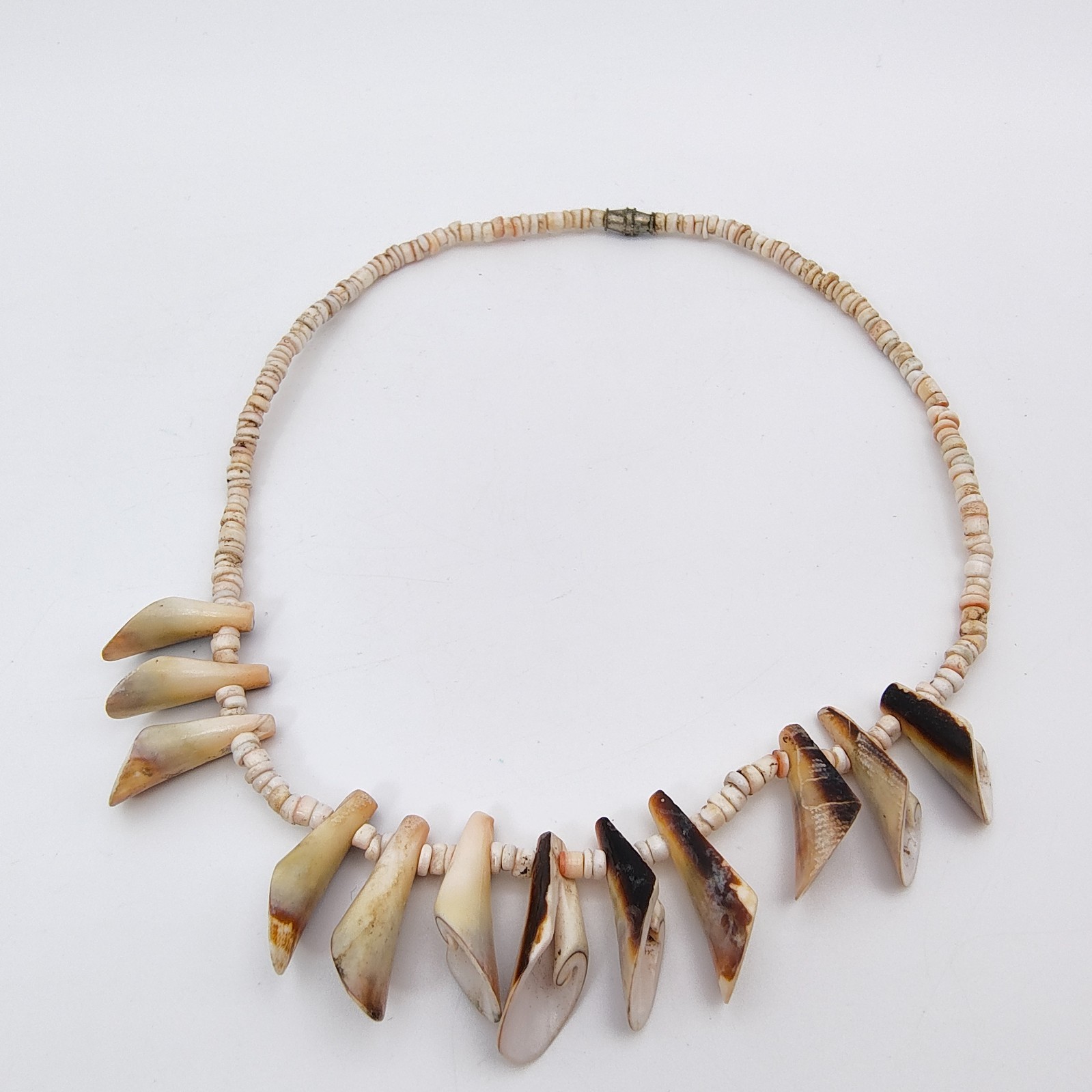 Vintage Spiny Shell Choker Necklace Natural Bohemian Beach Surfer Vibe 16″
