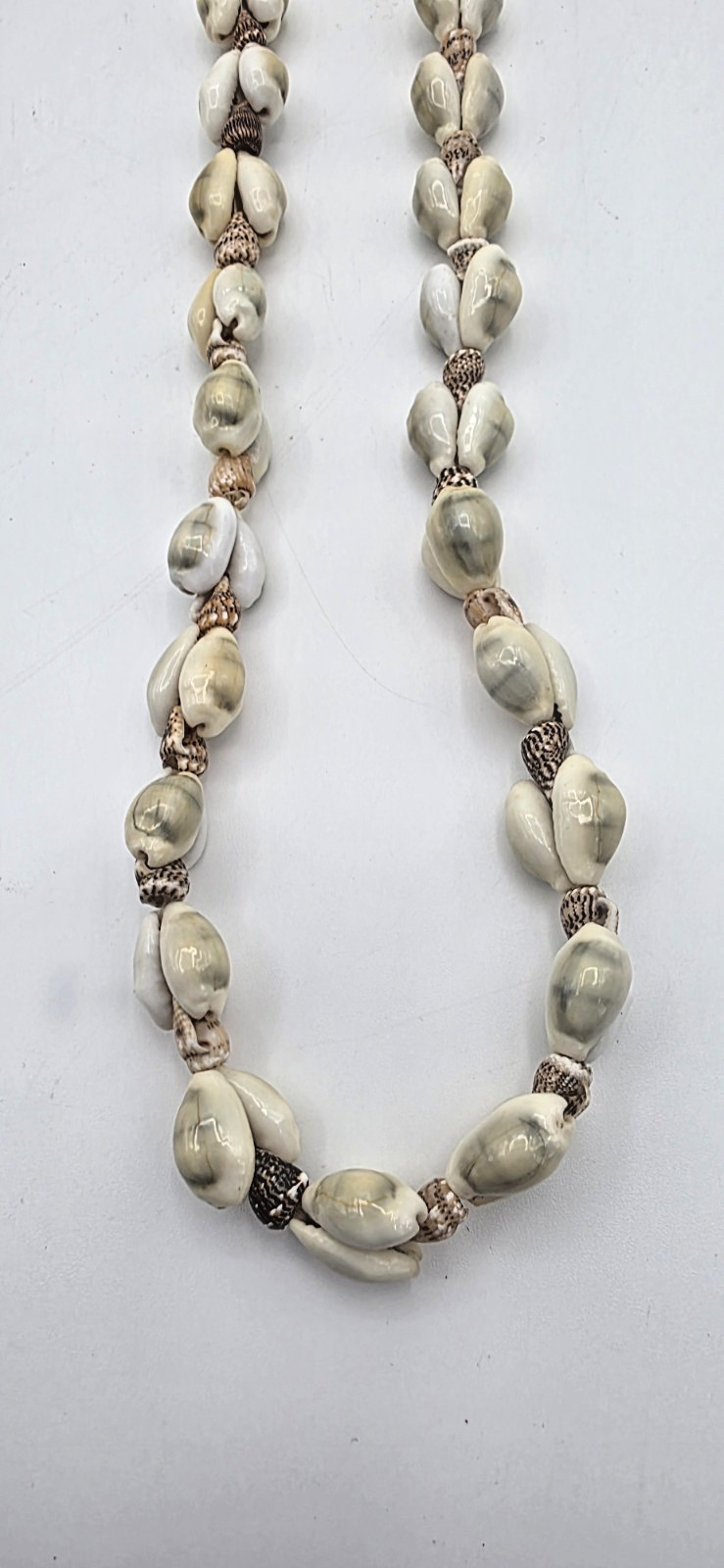 3 Vintage Seashell Beaded Necklaces Bohemian Popcorn Cluster Bow, Double Strand