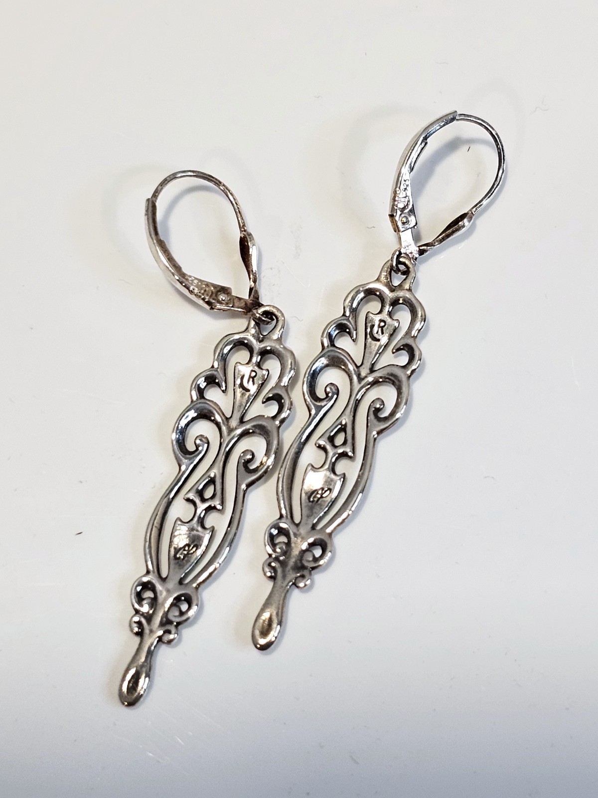 Carolyn Pollack sterling silver dangle earrings filigree lever back