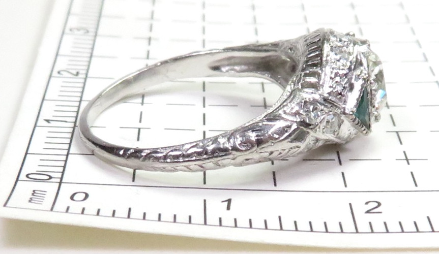 Antique Art Deco 1920’s Diamond Engagement Ring Plat Pall Ring Size 5.5 UK-K1/2