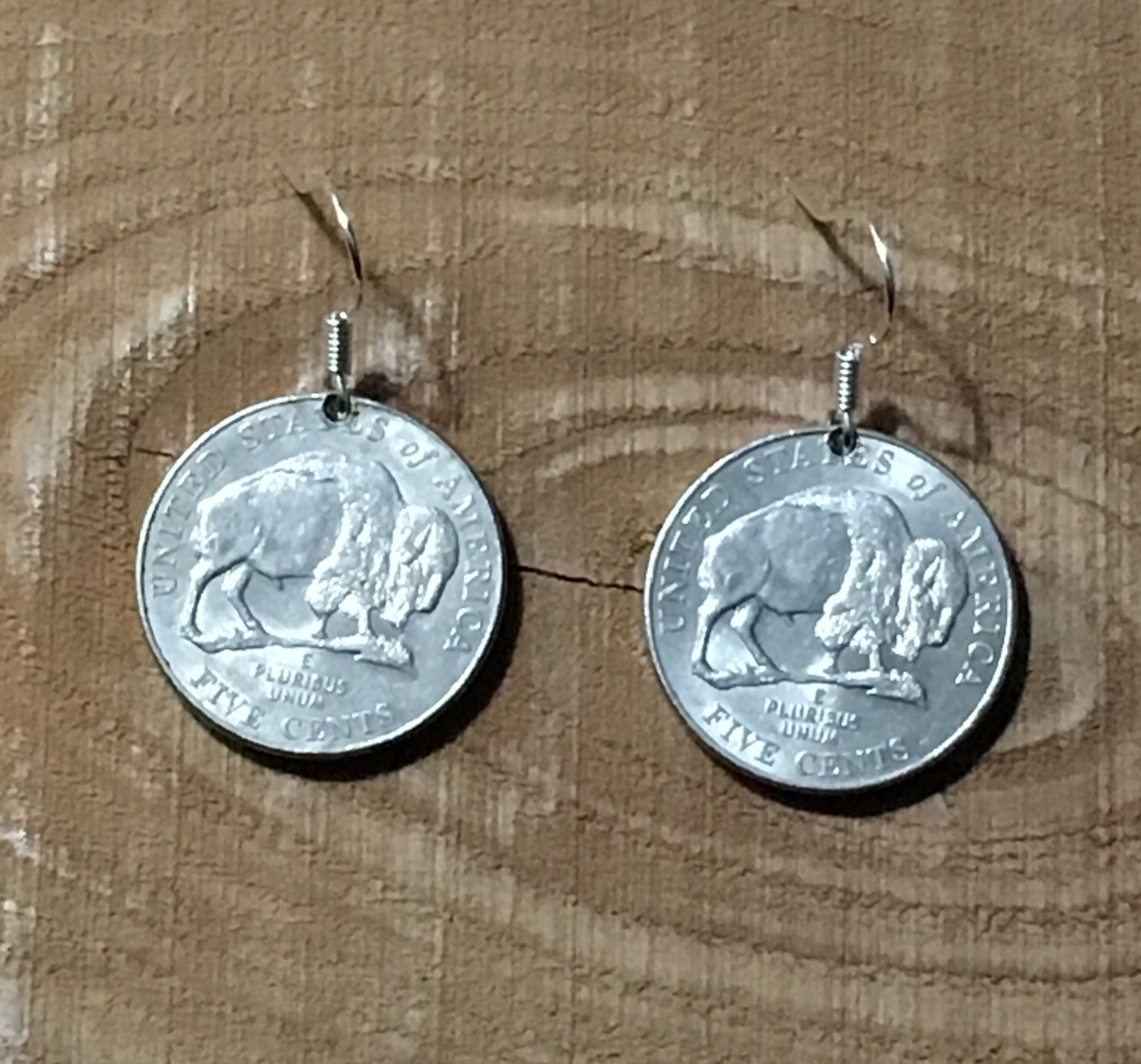 Modern Buffalo Nickel Coin Jewelry Earrings With .925 Ear Wires! Vintage