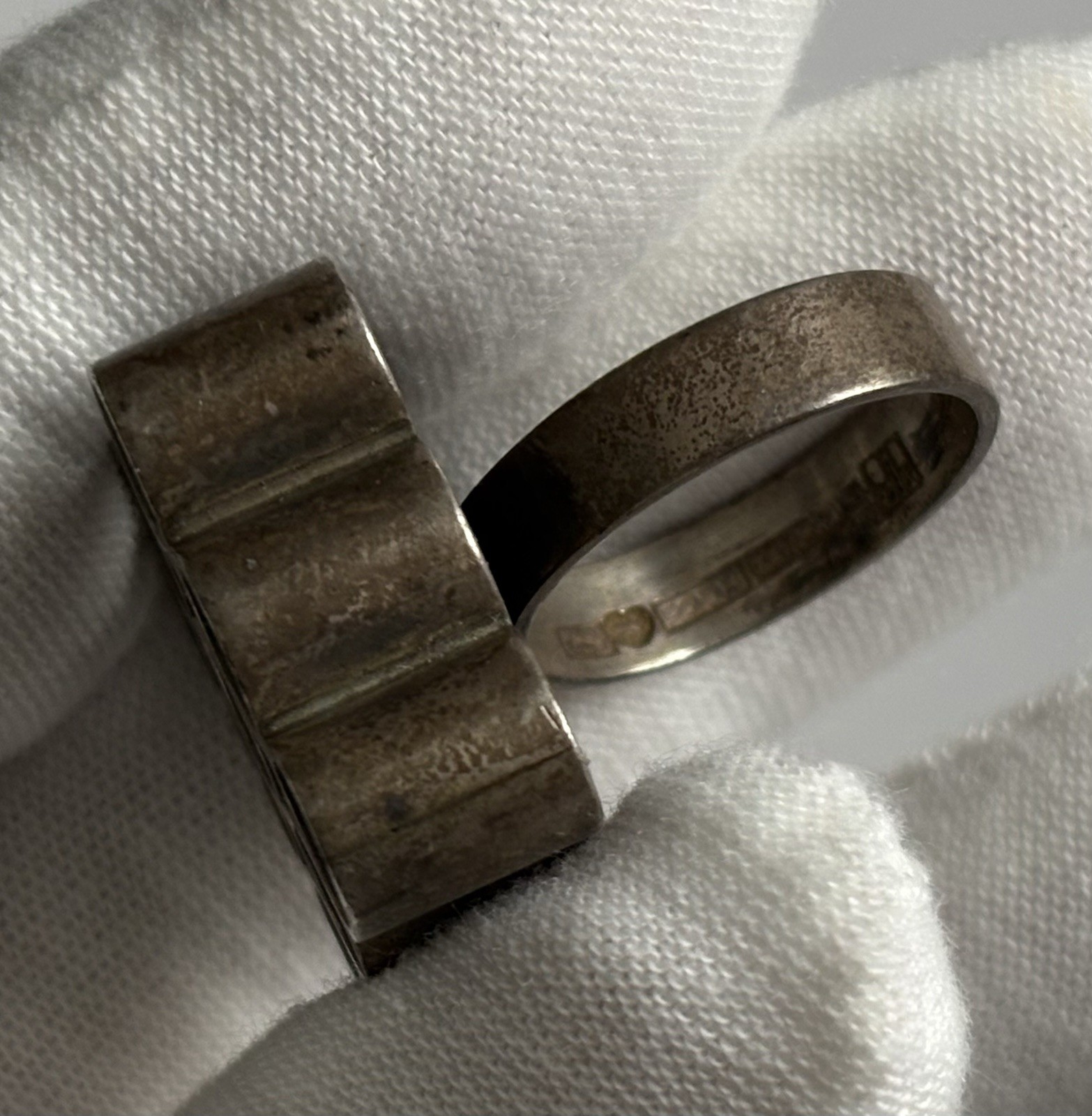 Vintage Kaunis Koru Finland Sterling Silver Modernist Brutalist 925 Ring RARE