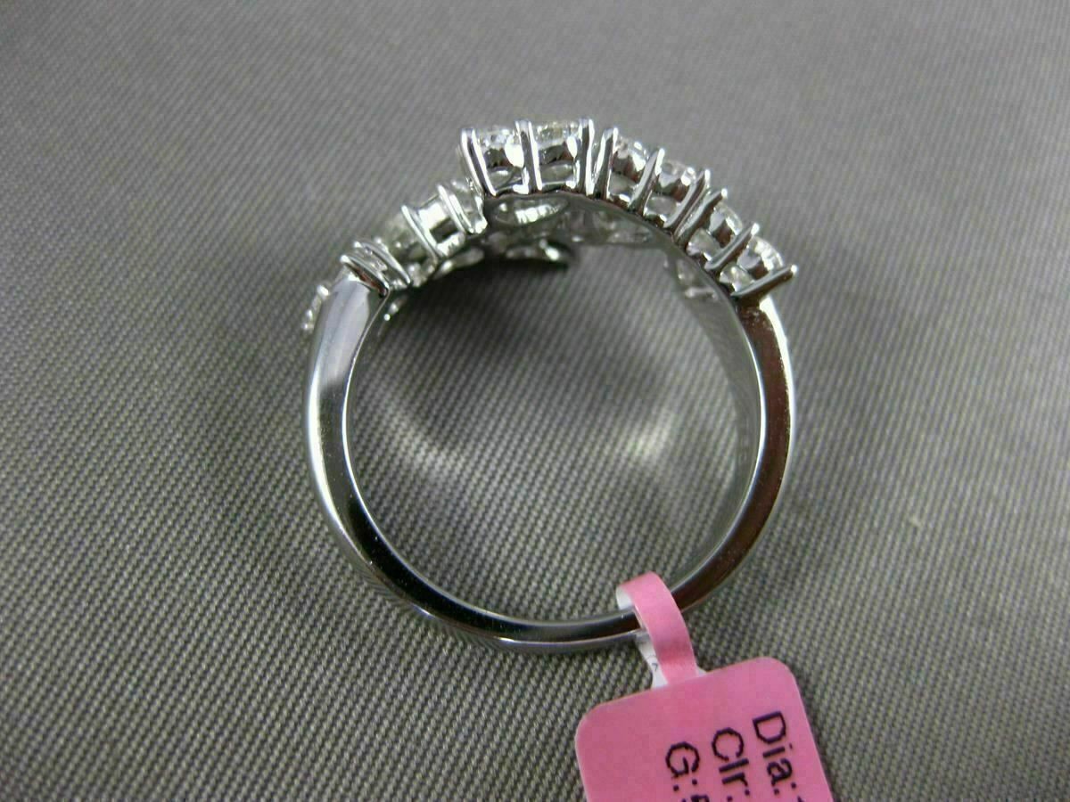 ESTATE WIDE 1.53CT DIAMOND 18KT WHITE GOLD 3D CRISS CROSS MULTI HEART LOVE RING