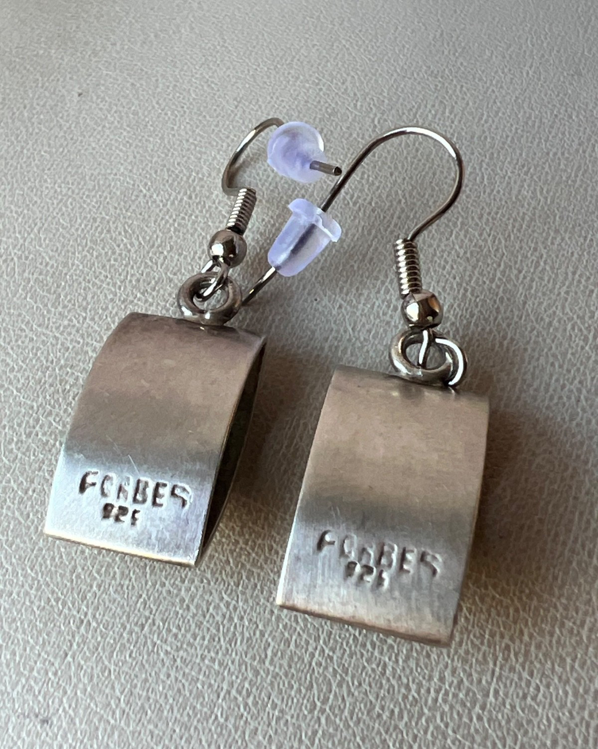VINTAGE DESIGNER FORBES 925 STERLING SLVER GEOMETRIC DANGLE DROP EARRINGS UNIQUE