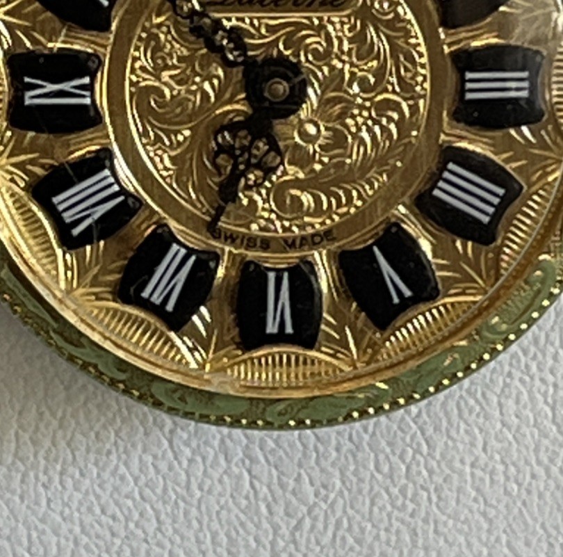 Vintage Lucerne Swiss Made Gold-Tone Pendant Watch 1 Jewel Manual Winding Works