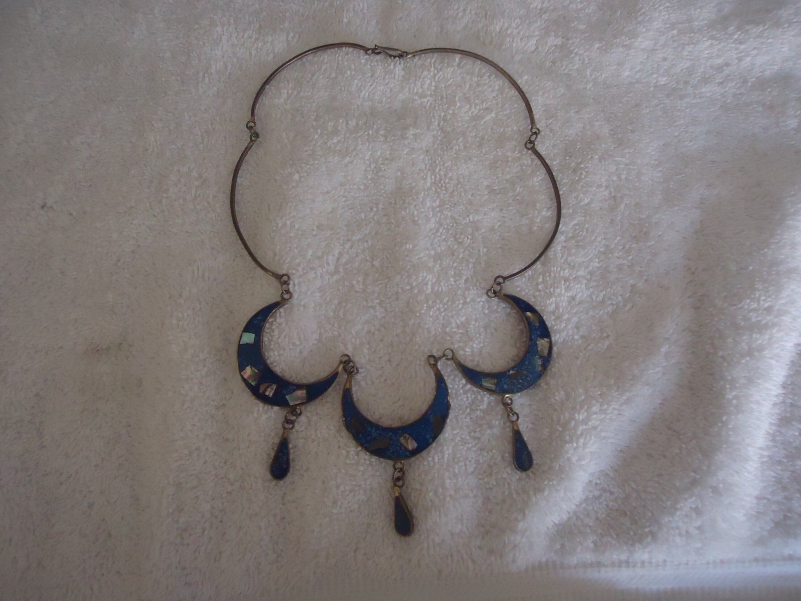 Vintage Alpaca Silver and Lapis Bib Style Choker
