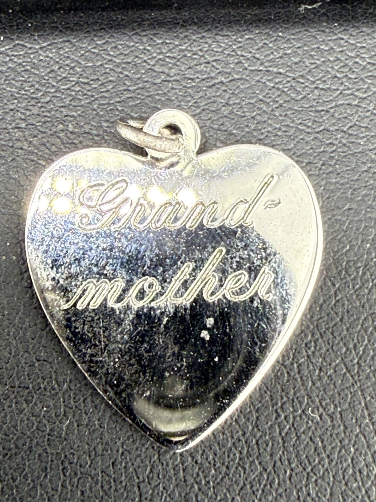 Vintage Sterling Silver Heart Charm “Grandmother” 1966 Xmas