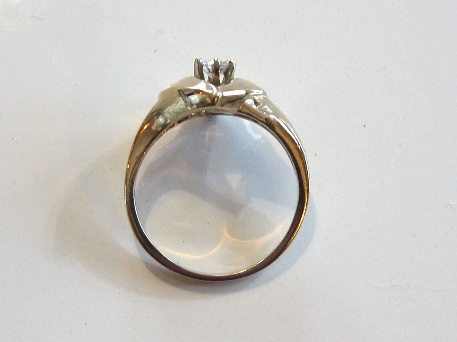 VINTAGE MOD RETRO DIAMOND ENGAGEMENT PROMISE EVERY DAY RING 14K YELLOW GOLD RING