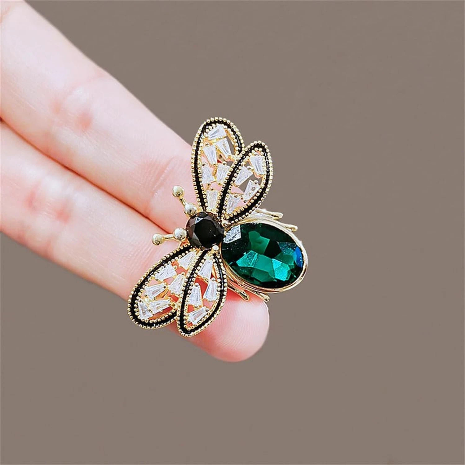 Colorful Rhinestone Crystal Bee Brooch Pin Vintage Bee Pearl Lapel Pin for Wo…