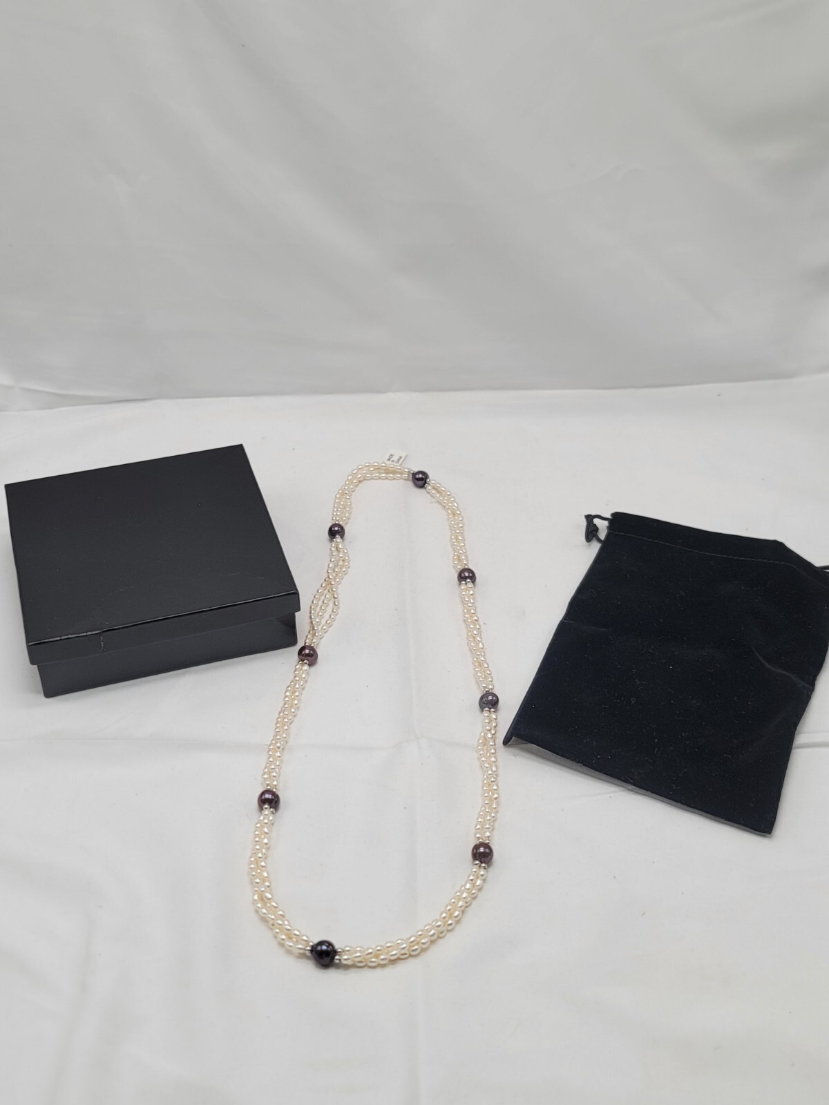 IPS Pearl 3 Strand Sterling Silver Necklace HSN Jewelry New In Box