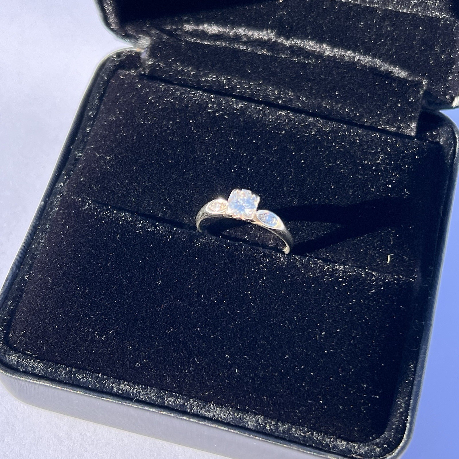 Vtg 14k White Gold 6.75 Ring Old European Cut Diamond 0.5ct H Color SI2 Clarity