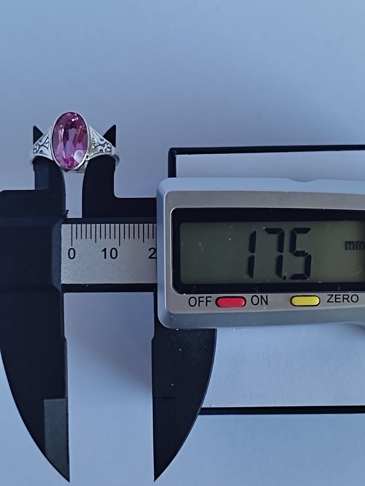 Vintage 70s Soviet Union Silver 875 USSR Ring Pink Sapphire Size US 7.5/ 17.5 mm