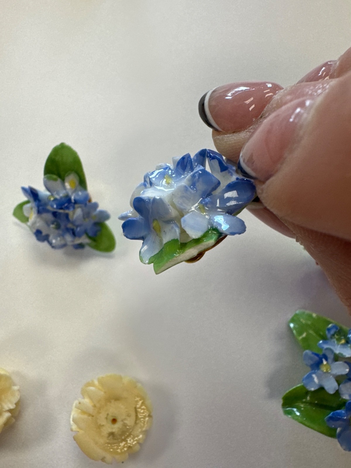 assorted lot of Bone China England Brooch & clip onEarrings