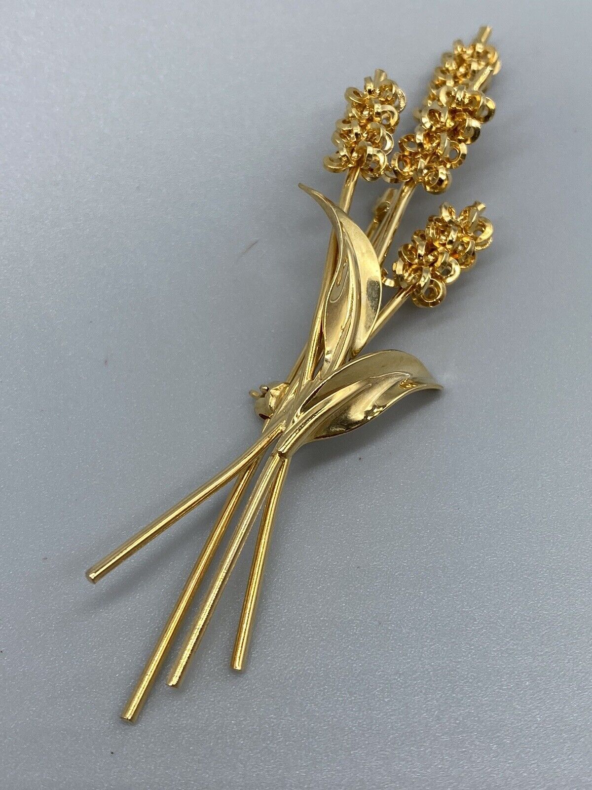 Vintage Signed AC 1/20 12 K Gold Filled Brooch Pin Bouquet Flowers